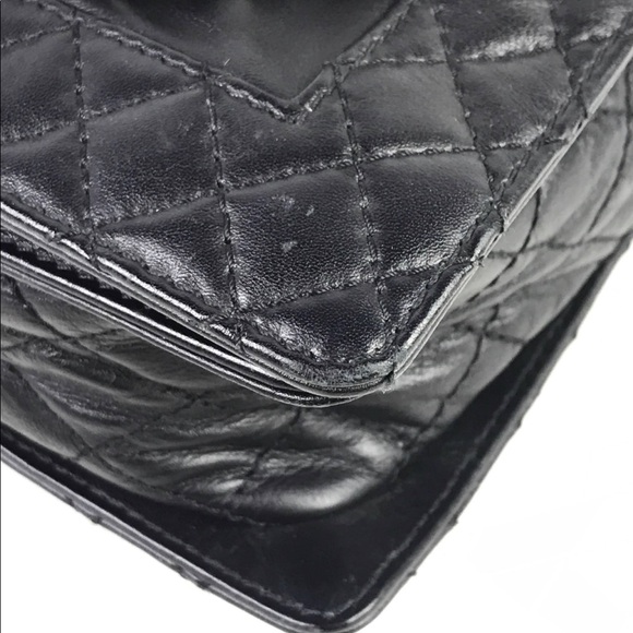SOLD — NFS — Black Lambskin Chanel 2013 XL Enchained Boy Flap Bag w/RHW - Picture 11 of 16
